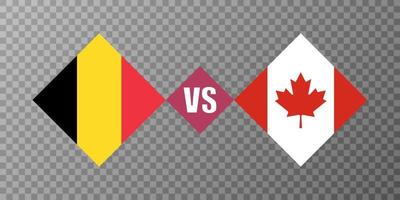 concepto de bandera de bélgica vs canadá. ilustración vectorial vector