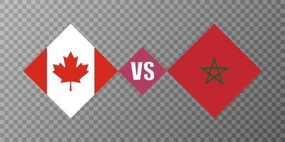 Canada vs Morocco flag concept. Vector illustration.