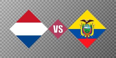 Netherlands vs ecuador flag concept. Vector illustration.