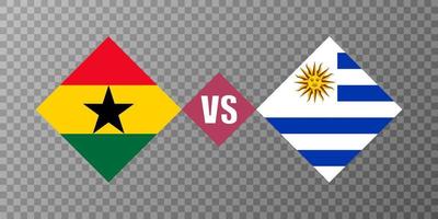 concepto de bandera de ghana vs uruguay. ilustración vectorial vector