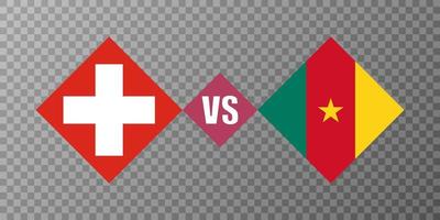 Switzerland vs Cameroon flag concept. Vector illustration.