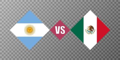 Argentina vs Mexico flag concept. Vector illustration.