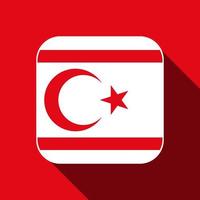 Turkish Republic of Northern Cyprus flag, official colors. Vector illustration.
