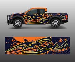 abstract Racing graphic background vector for offroad vehicle wrap design vector