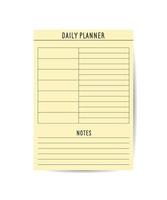 Daily Routines planner template minimalist planners Business organizer page vector