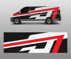 van decal wrap design vector for Company branding . Graphic wrap decal and sticker template vector