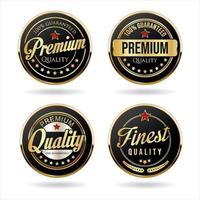 Collection of golden badges and labels vector