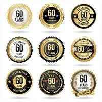 Collection of anniversary logotype celebration emblem vector
