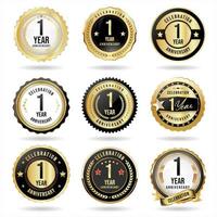 Collection of anniversary logotype celebration emblem vector