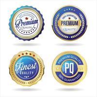 Collection of golden badges and labels vector