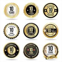 Collection of anniversary logotype celebration emblem vector