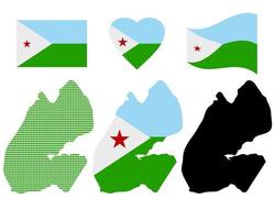 Map Djibouti different types and symbols on a white background vector