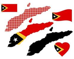 mapa de timor oriental y los diferentes tipos de caracteres sobre un fondo blanco vector