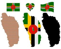 dominica mapea diferentes tipos y símbolos en un fondo blanco vector