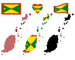 Grenada map different types and symbols on a white background vector