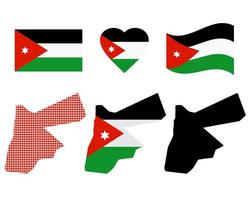 mapa de jordania y los diferentes tipos de personajes en un fondo blanco vector