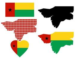 map of Guinea-Bissau and the different types of characters on a white background vector