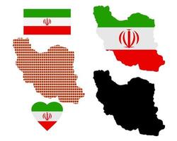 mapa de irán y diferentes tipos de símbolos sobre un fondo blanco vector