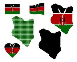 map of Kenya and the different types of characters on a white background vector