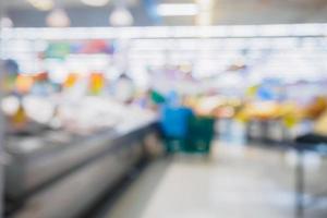 Supermarket with abstract defocused blur background photo