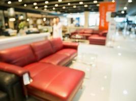 Abstract blur sofa in furniture store shop interior background for montage product display photo