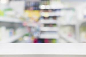 pharmacy drugstore shop interior blur background photo