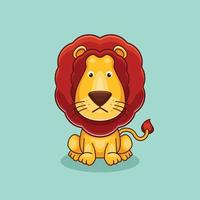 diseño de león lindo estilo de dibujos animados vector