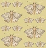 YELLOW VECTOR SEAMLESS PATTERN WITH WATERCOLOR MOTHS