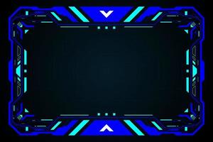 Blue square frame technology futuristic interface hud vector digital design.