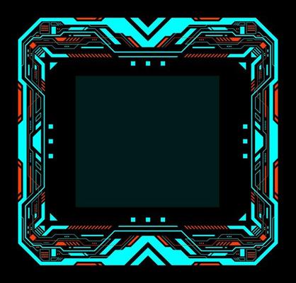 Frame technology futuristic hud abstract geometric shape vector modern design for digital media.
