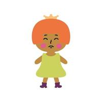 Cute little princess flat isolated vector illustration. Perfect for posters, greeting cards, tee, logo, stickers and print.