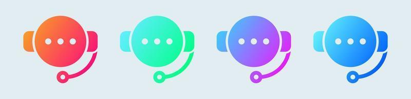 Call center solid icon in gradient colors. Support signs vector illustration.