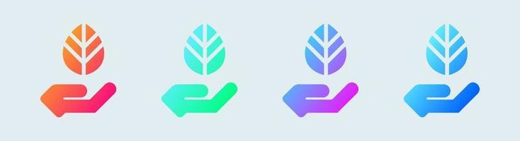 Eco solid icon in gradient colors. Ecology signs vector illustration.