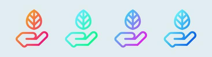 Eco line icon in gradient colors. Ecology signs vector illustration.