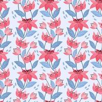 Colorful hand draw flowers seamless pattern. vector