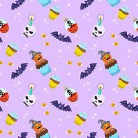 Cute seamless pattern for Halloween holiday. vector