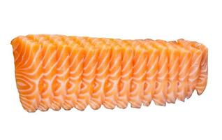 Fresh raw salmon slice sashimi fillet isolated on white background photo