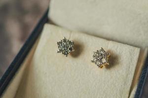 diamond earrings in jewelry box photo