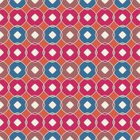 Vector seamless pattern background with different geometrical shapes of multiple colors, Illustration with symmetrical design
