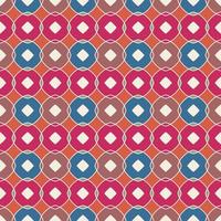 Vector seamless pattern background with different geometrical shapes of multiple colors, Illustration with symmetrical design