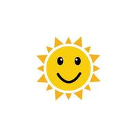 sol icono sonrisa cara vector diseño