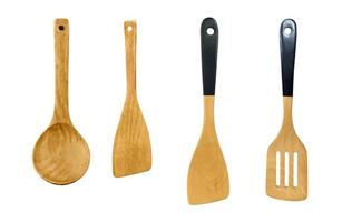Ladle, turner, kitchen utensils isolated on white photo