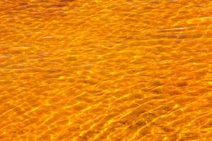 Water ripple texture background. Wavy water surface during sunset, golden light reflecting in the water. photo