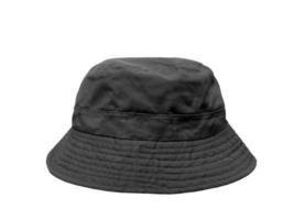 black bucket hat isolated on white background photo