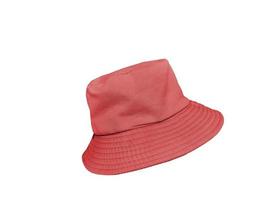 red bucket hat isolated on white photo