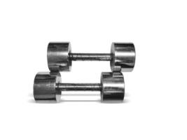 iron dumbbells on a white background photo