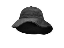 black bucket hat isolated on white photo