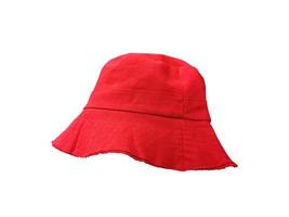 red bucket hat isolated on white photo