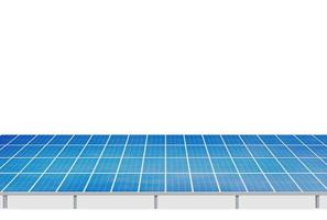 Solar photovoltaic panels isolated on white background. Environmental topic. green energy concept There is space to enter text. photo