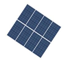 Photovoltaic solar cell panels isolated on white background. Environmental theme. Green energy concept. photo